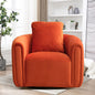 ZY8320S-OG Swivel Accent Chair with Velvet Fabric, Comfy Round Swivel Chair with Plump Pillow