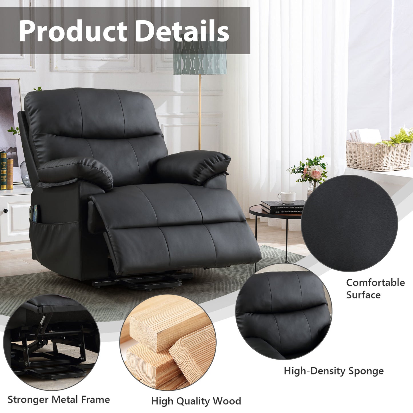 CD081AF21D Power Lift Recliner Chair for Elderly