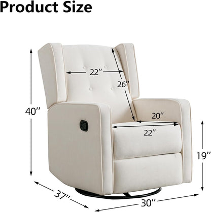 CR0008CF71D-C953 Swivel Rocker Recliner Chair, Nursery Glider Chair