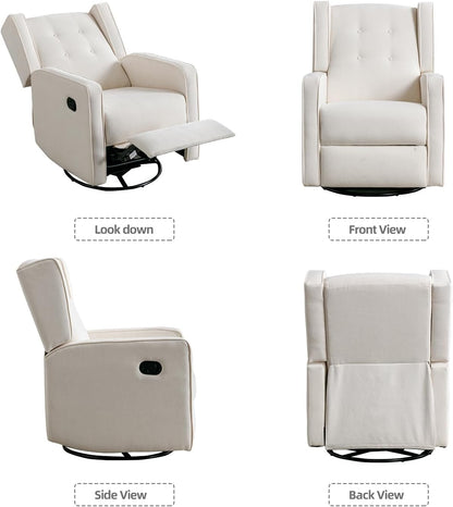 CR0008CF71D-C953 Swivel Rocker Recliner Chair, Nursery Glider Chair