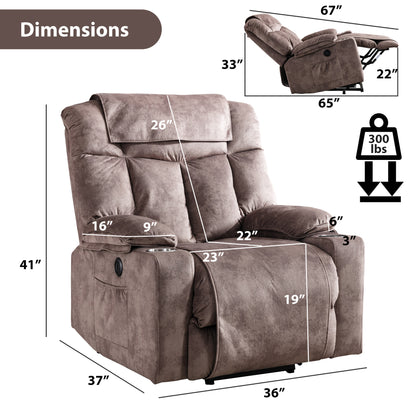 CD0150EF21D-D099M Power Lift Chair Recliner for Elderly, Massage Recliners with Heat,For tall men, Red Brown