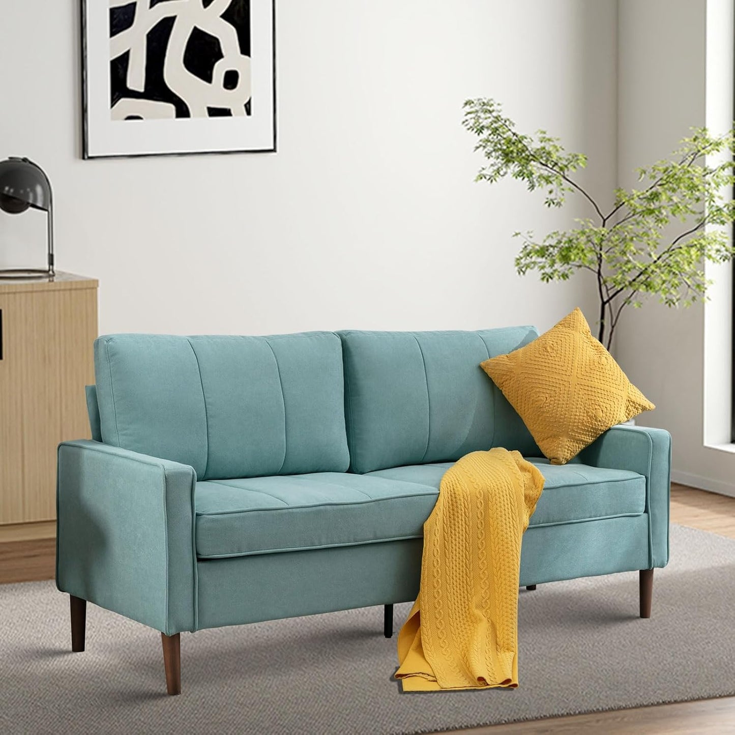 SS0002A63D 68” Loveseat Sofa, Mid Century Modern Love Seat Couches for Living Room