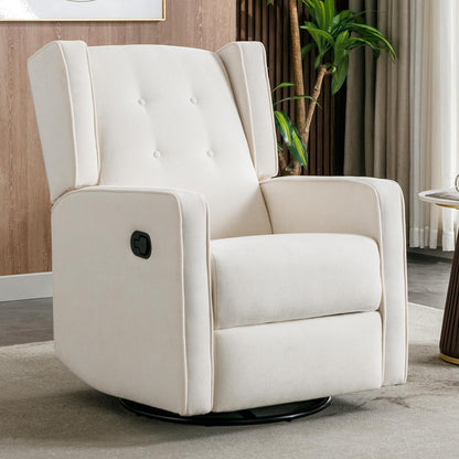 CR0008CF71D-C953 Swivel Rocker Recliner Chair, Nursery Glider Chair