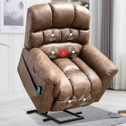 CD0212BF21D-J143M Large Power Lift Recliner Chairs with Massage and Heat for Elderly Big People